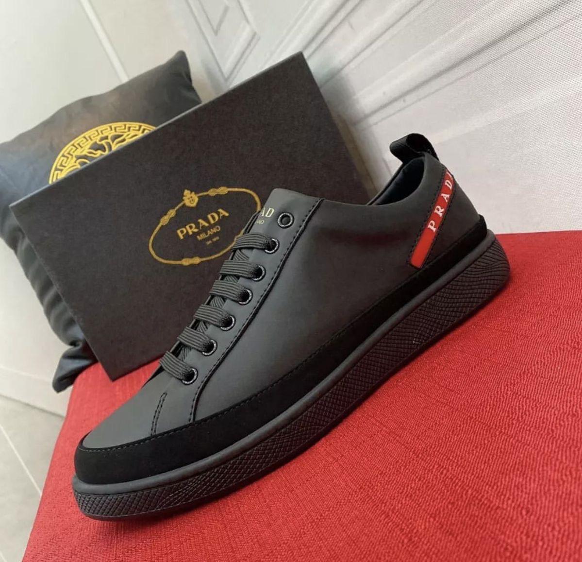 Prada Downtown leather sneakers